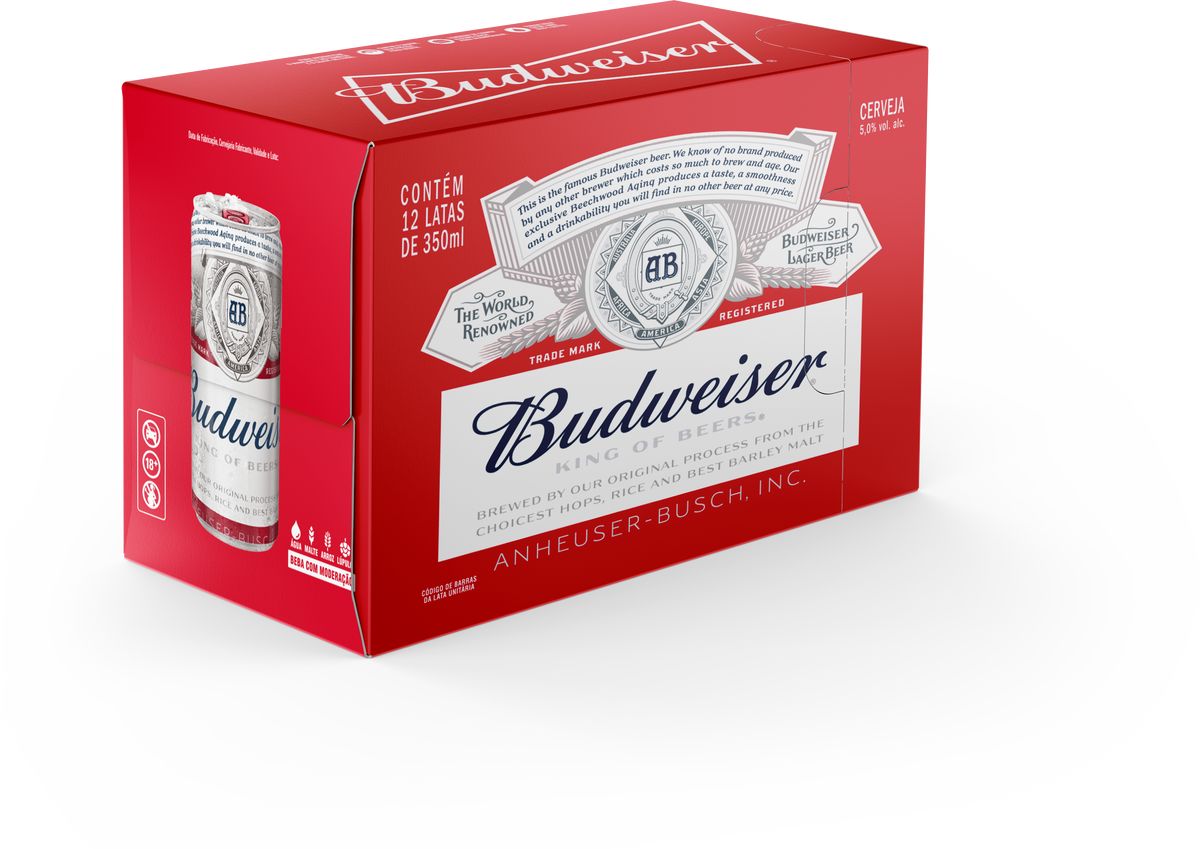 Cerveja Budweiser 350ml Lata (Pack com 12 Und)