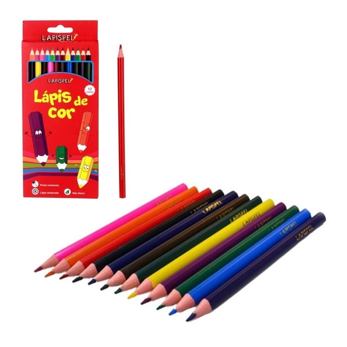 Lápis de Cor Lapispel Multicolor 12 Cores