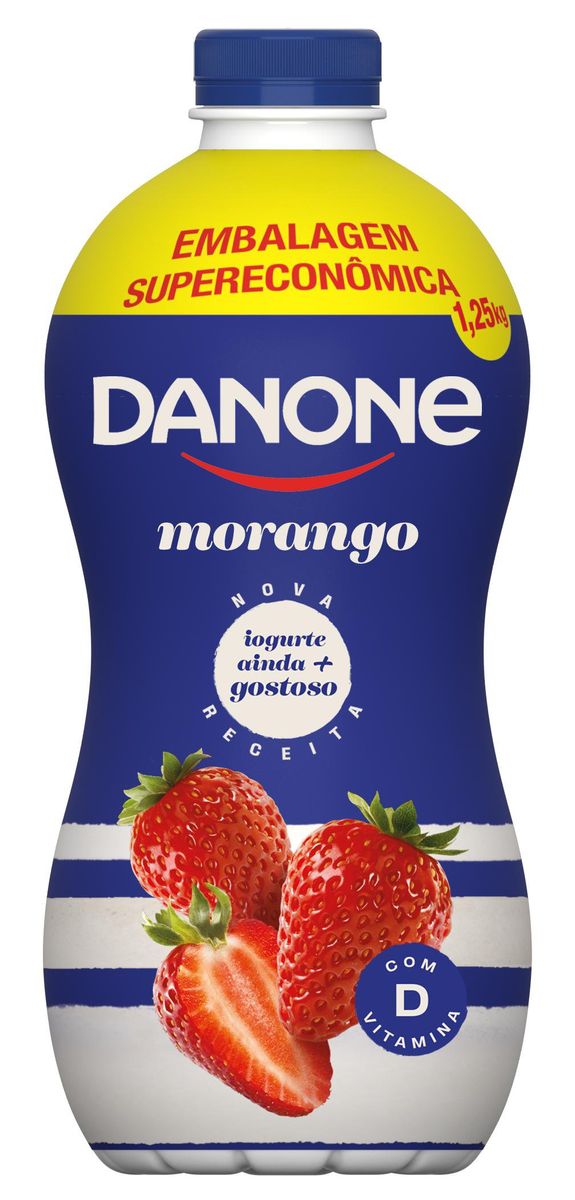 Iogurte Danone Morango 1,25kg Embalagem Supereconômica