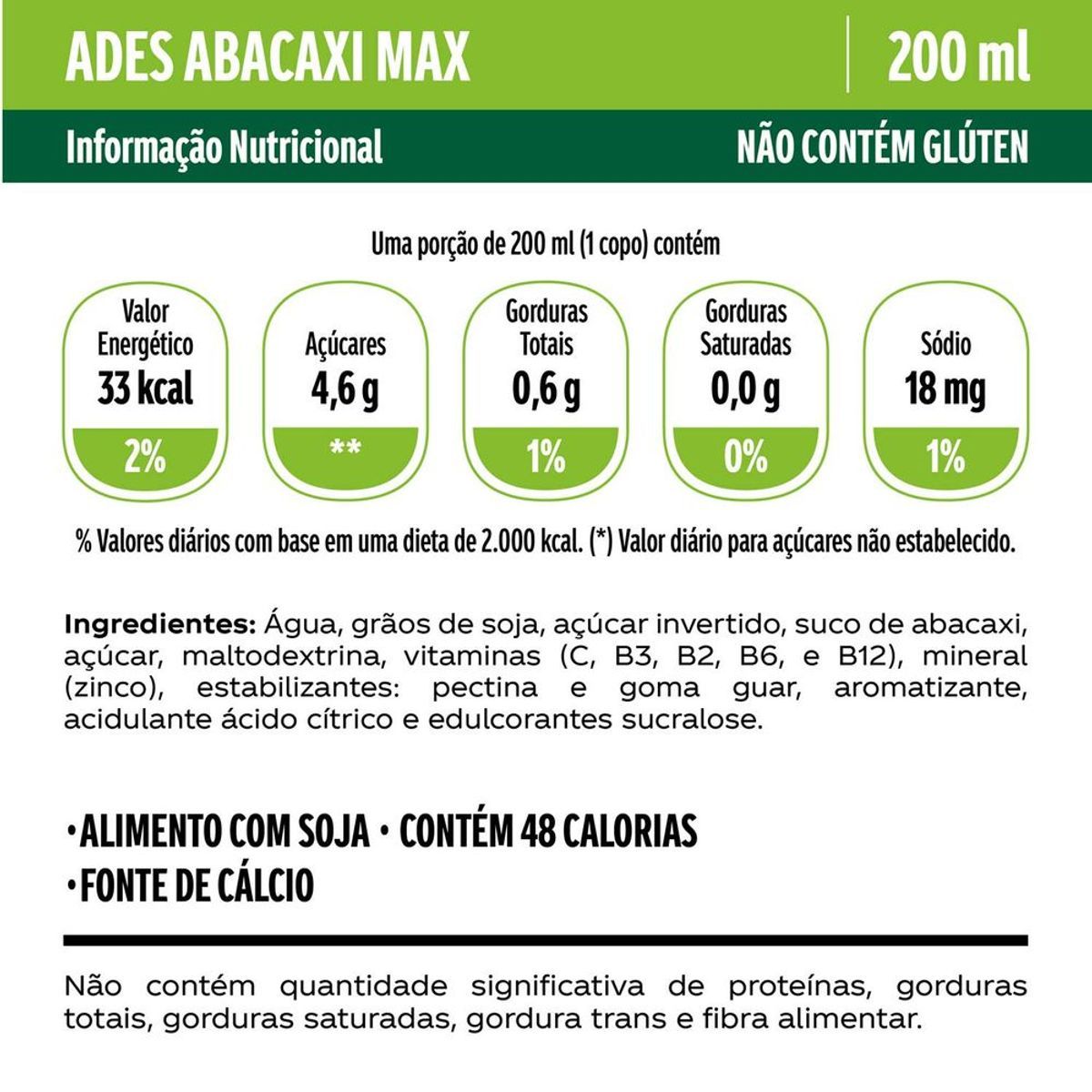 Ades Frutas Sabor Abacaxi TP 200ML image number 1