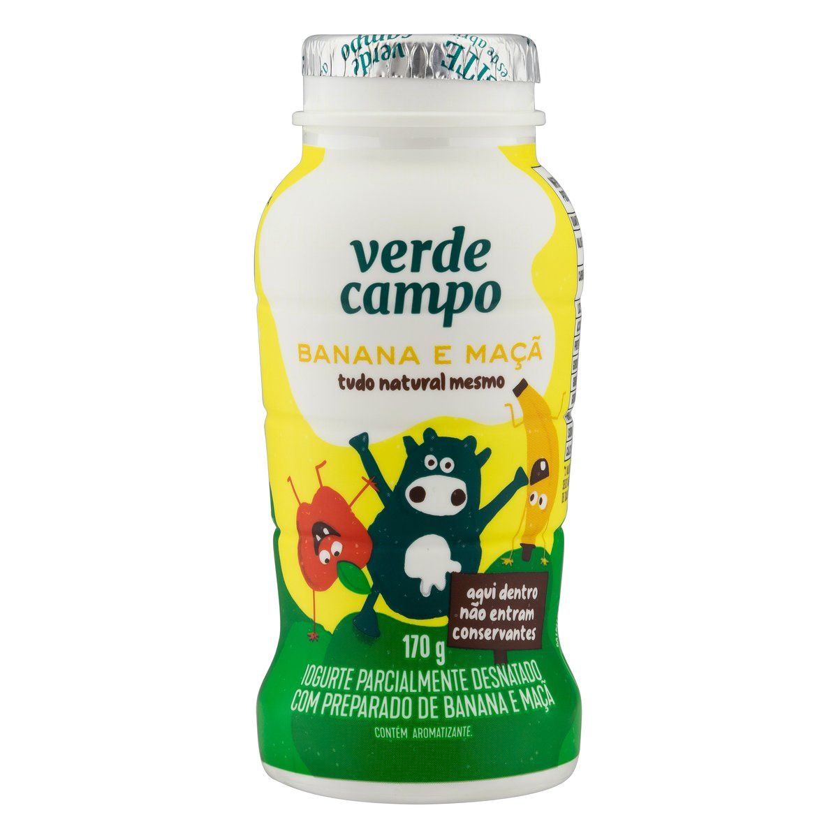 Iogurte Parcialmente Desnatado Banana e Maçã Verde Campo Kids Frasco 170g