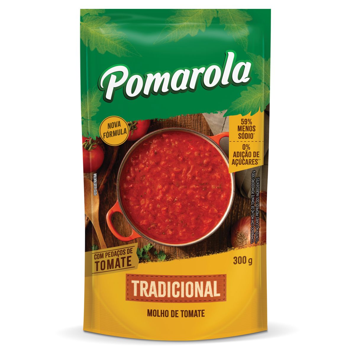 Molho de Tomate Pomarola Tradicional Sachê 300g
