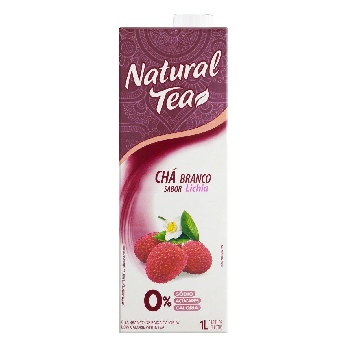Chá Branco Lichia Zero Açúcar Natural Tea Caixa 1l