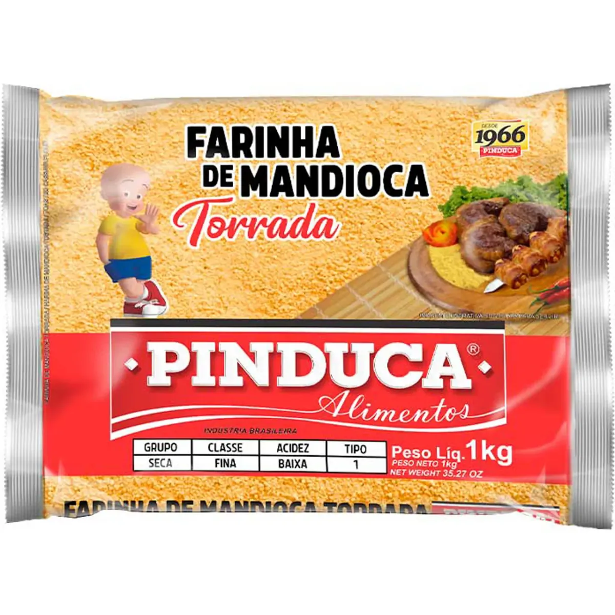 Farinha de Mandioca Pinduca Torrada Classe Fina 1kg
