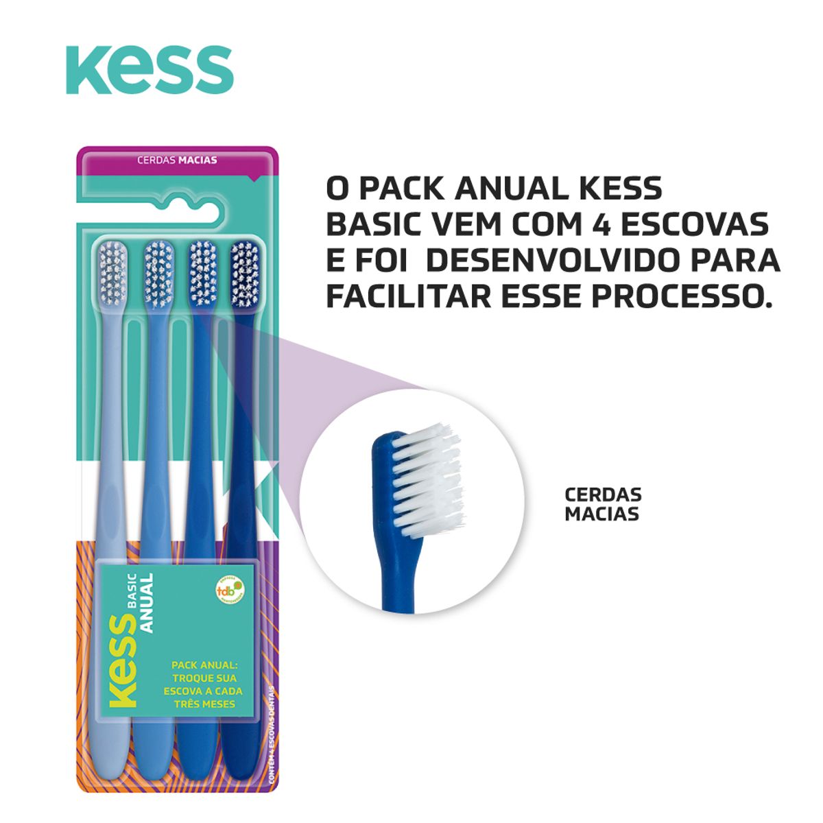 Escova Dental Kess Basic Anual 4 Unidades image number 5