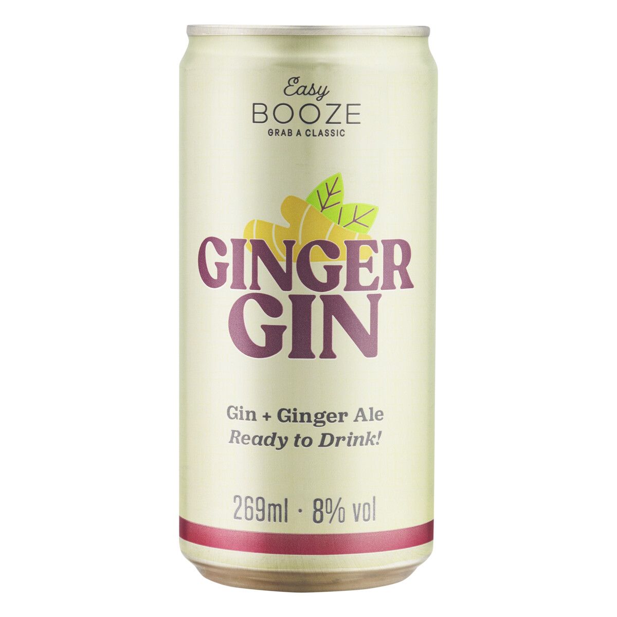 Bebida Mista Alcoólica Gaseificada Gin + Ginger Ale Easy Booze Lata 269ml