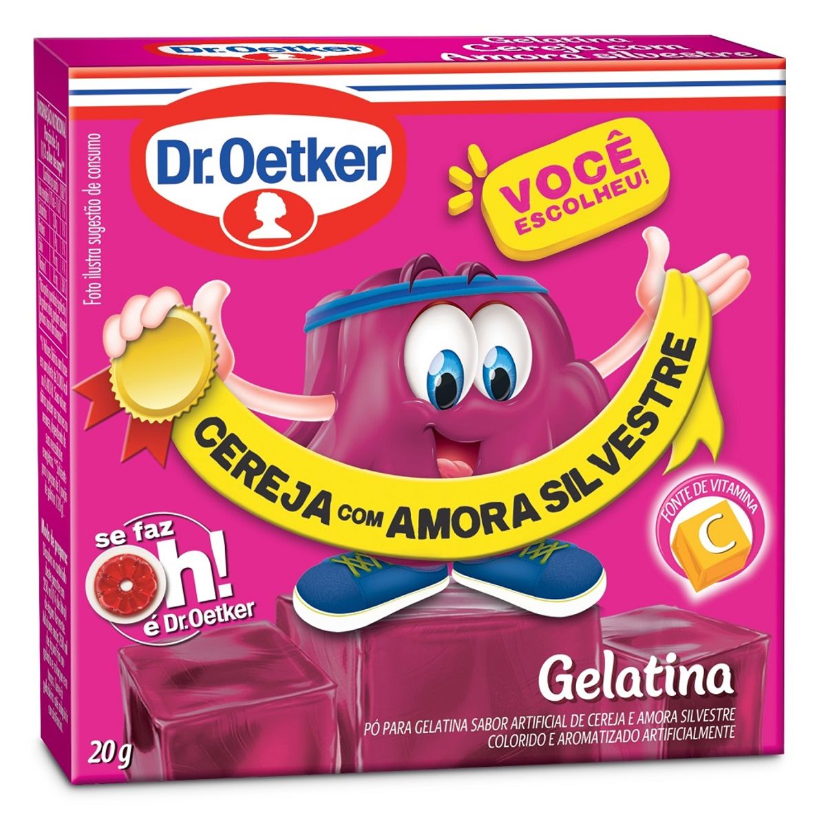 Gelatina em Pó Dr. Oetker Cereja com Amora Silvestre 20g