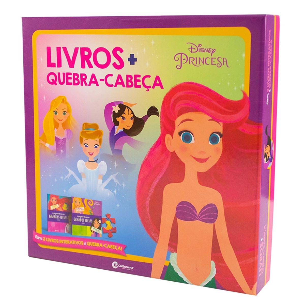 Box de Livros + Quebra-Cabeça Culturama Disney Princesas