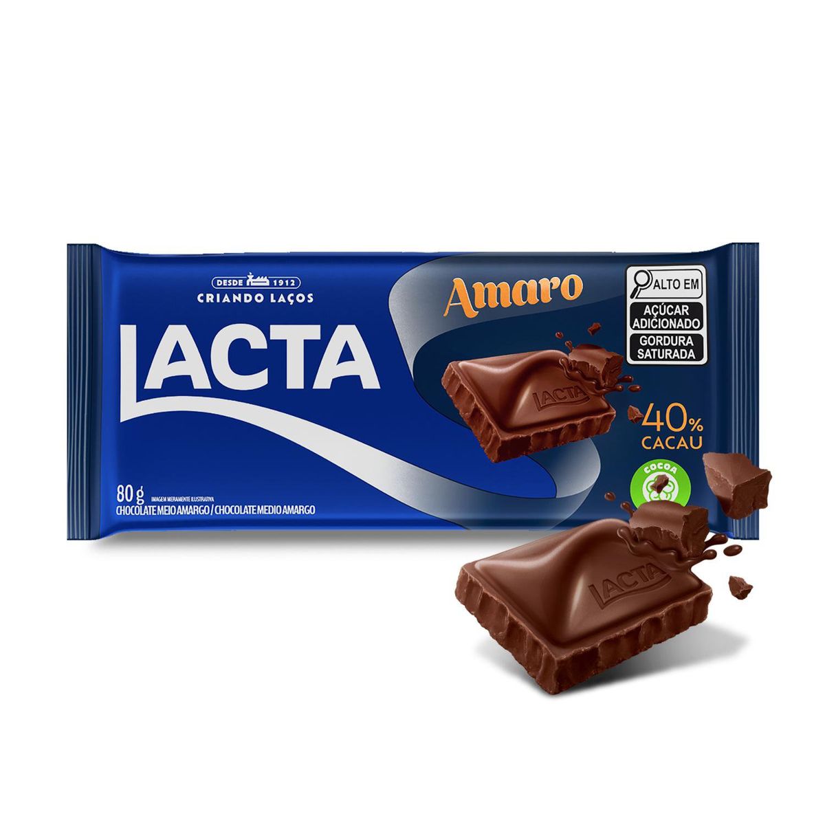 Chocolate Lacta Amaro 40% Cacau 80g