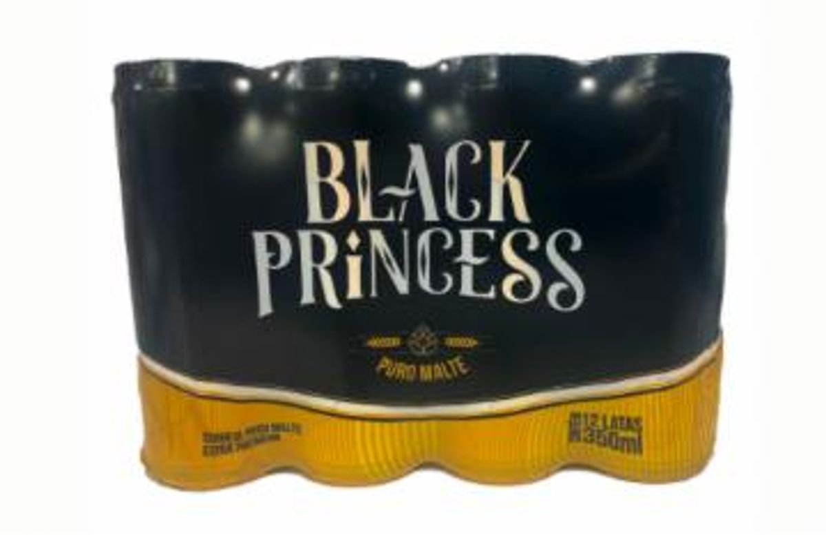 Cerveja Premium Puro Malte Gold Black Princess Lata 350ml (Pack com 12 und)