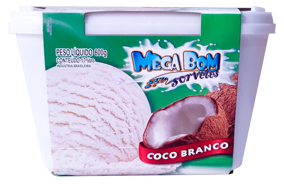 Sorvete Coco Branco Mega Bom 1,7L image number 0