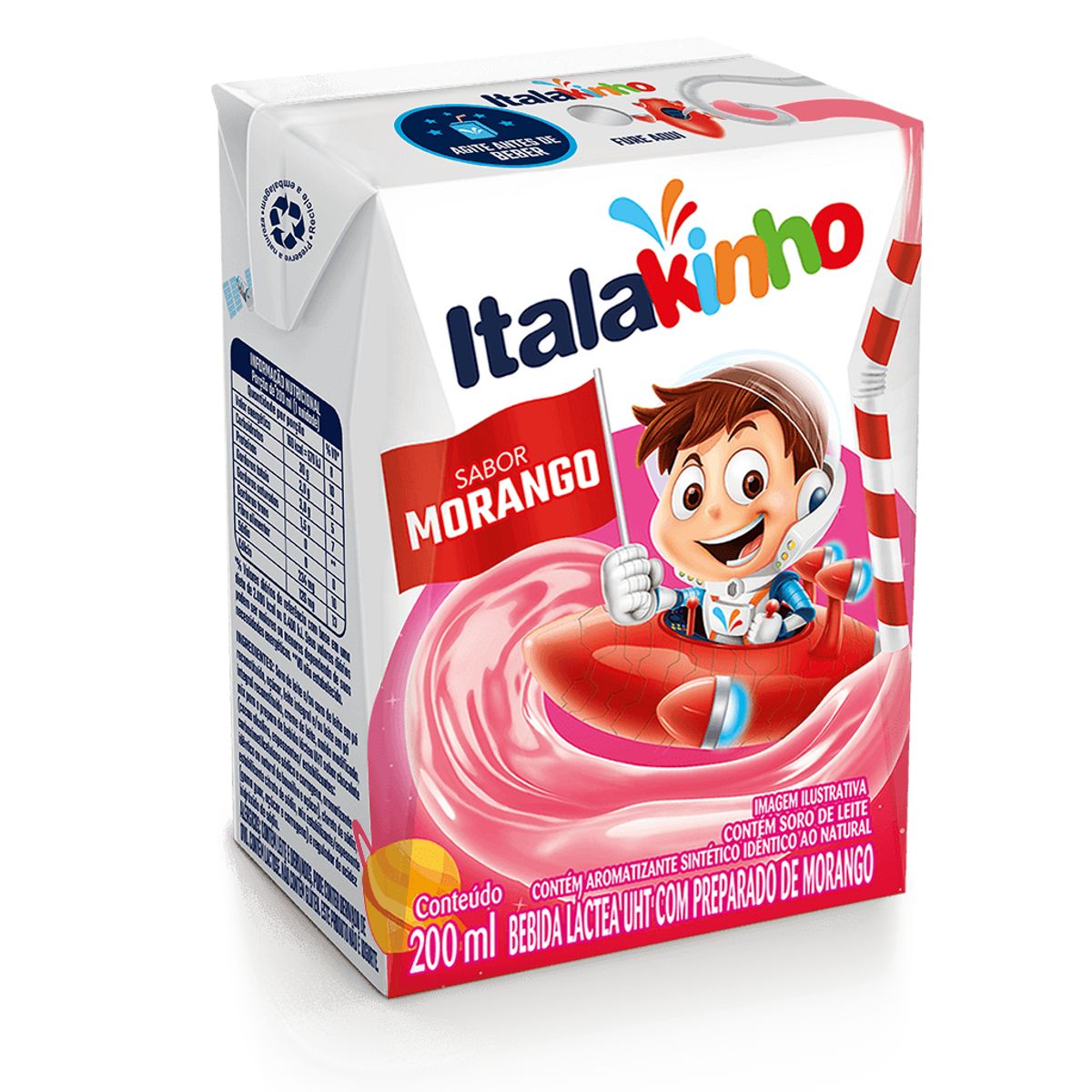 Bebida Láctea Italac UHT Morango 200ml