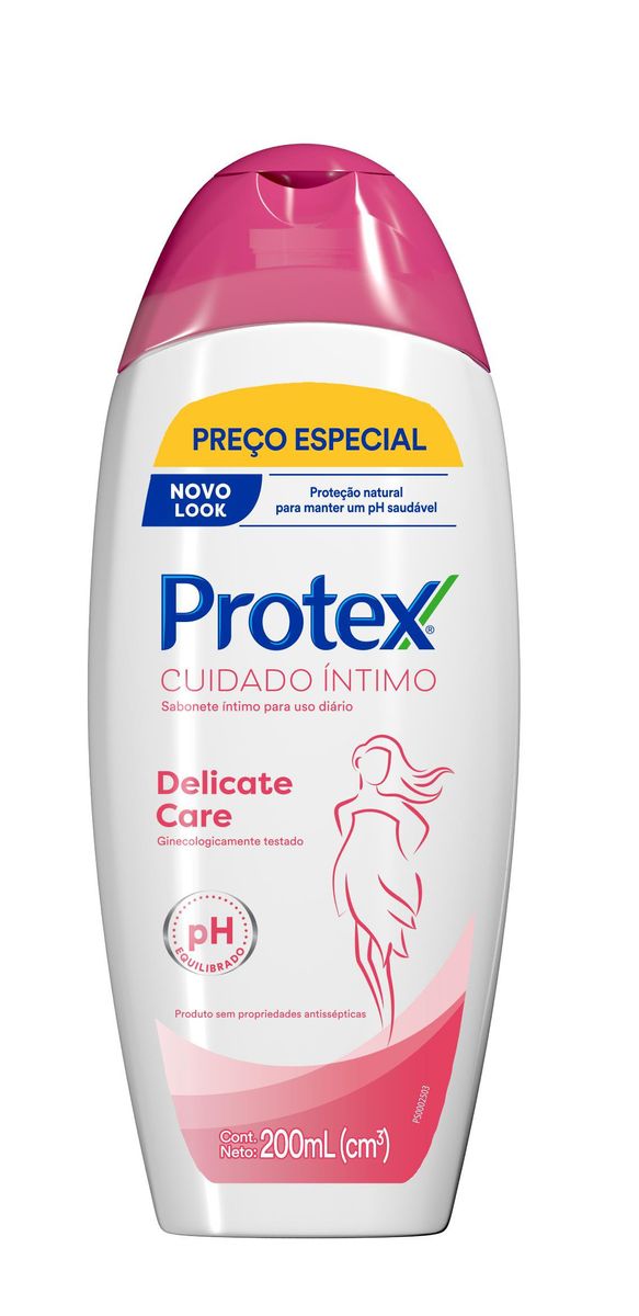 Sabonete Líquido Íntimo Protex Delicate Care 200ml Promocional