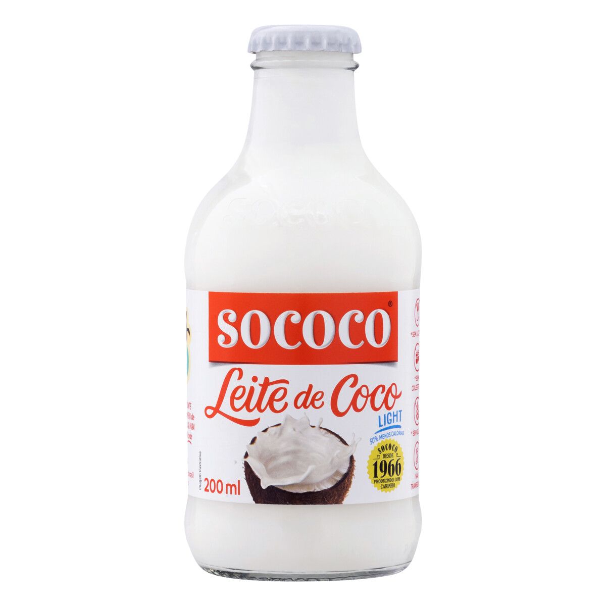 Leite de Coco Sococo Light Vidro 200ml