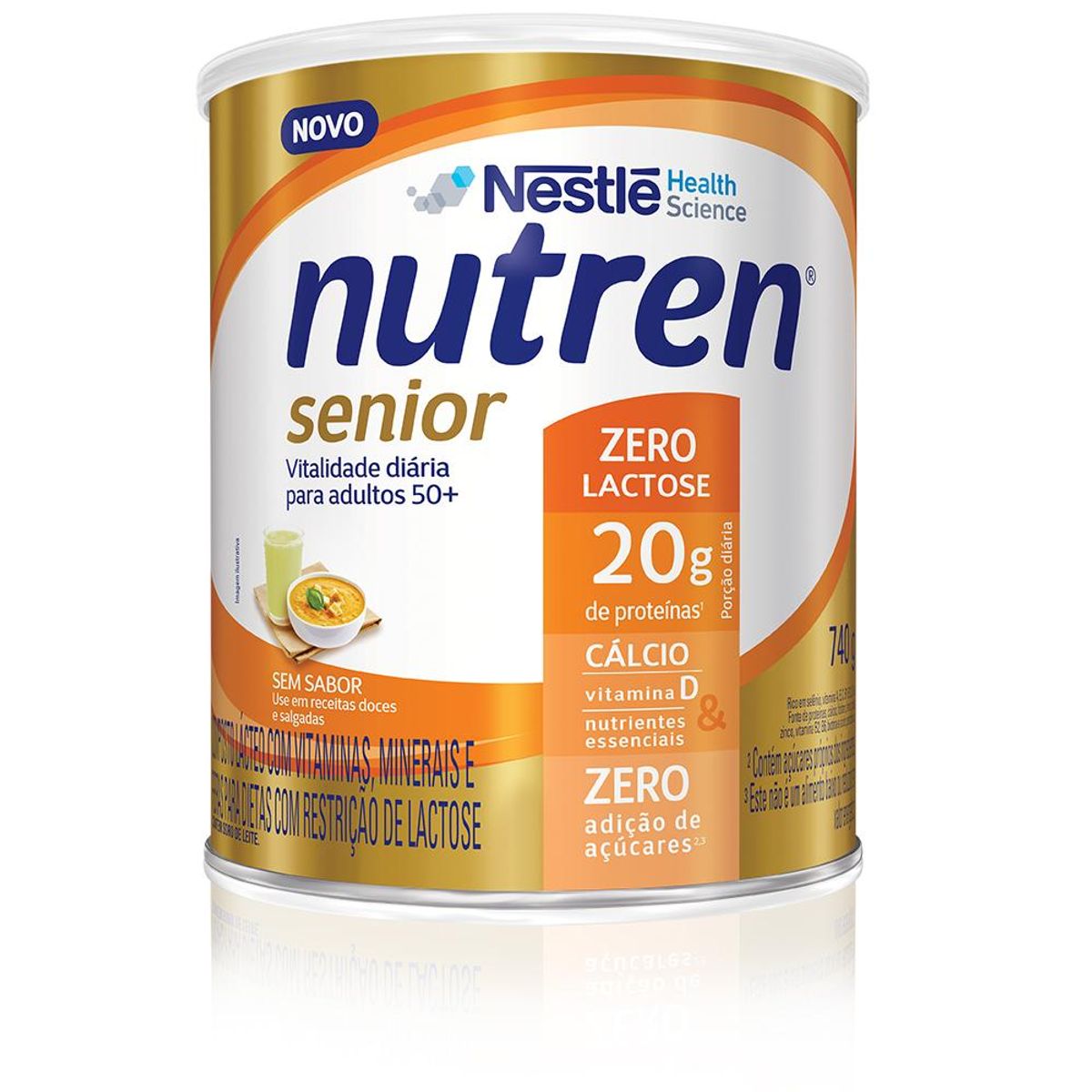 Complemento Alimentar Nutren Senior Sem Sabor Zero Lactose 740g image number 0