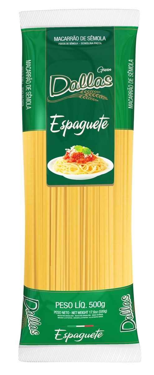 Macarrão Dallas Green Sêmola Espaguete 500g