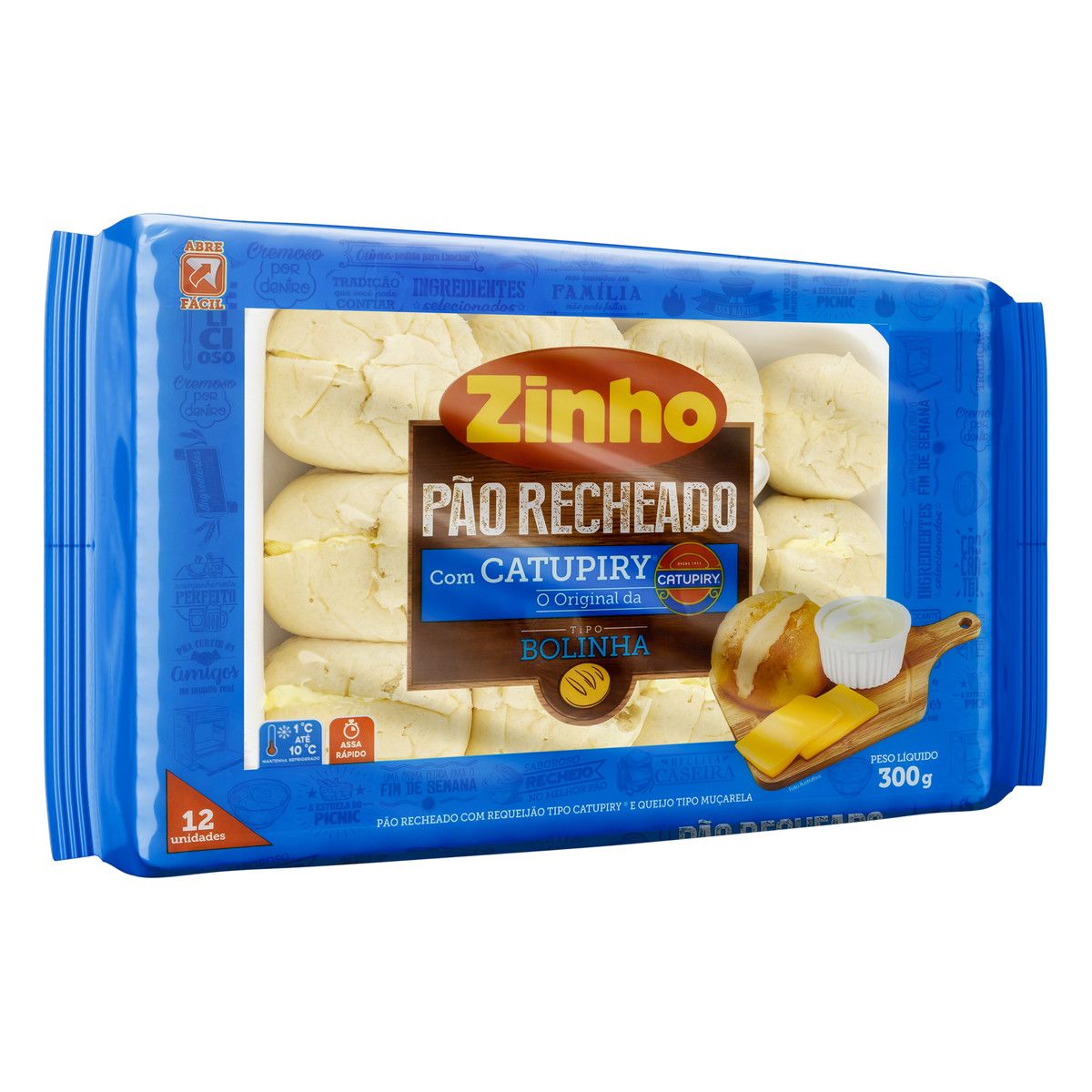 Pão Bolinha Recheio Catupiry Zinho Pacote 300g image number 3