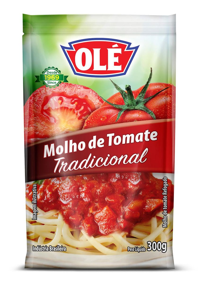 Molho de Tomate Olé Tradicional Sachê 300g image number 0