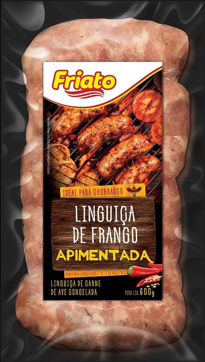 Linguiça de Frango Congelada Apimentada Friato para Chuarrasco 600g
