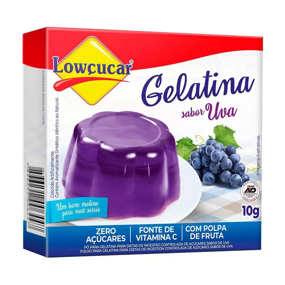 Gelatina Lowçucar Uva 10g