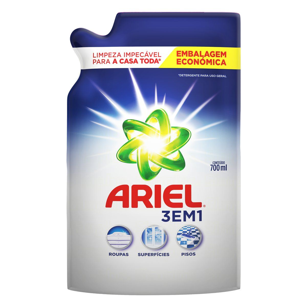 Detergente Ariel Uso Geral Sachê 700ml Embalagem Econômica