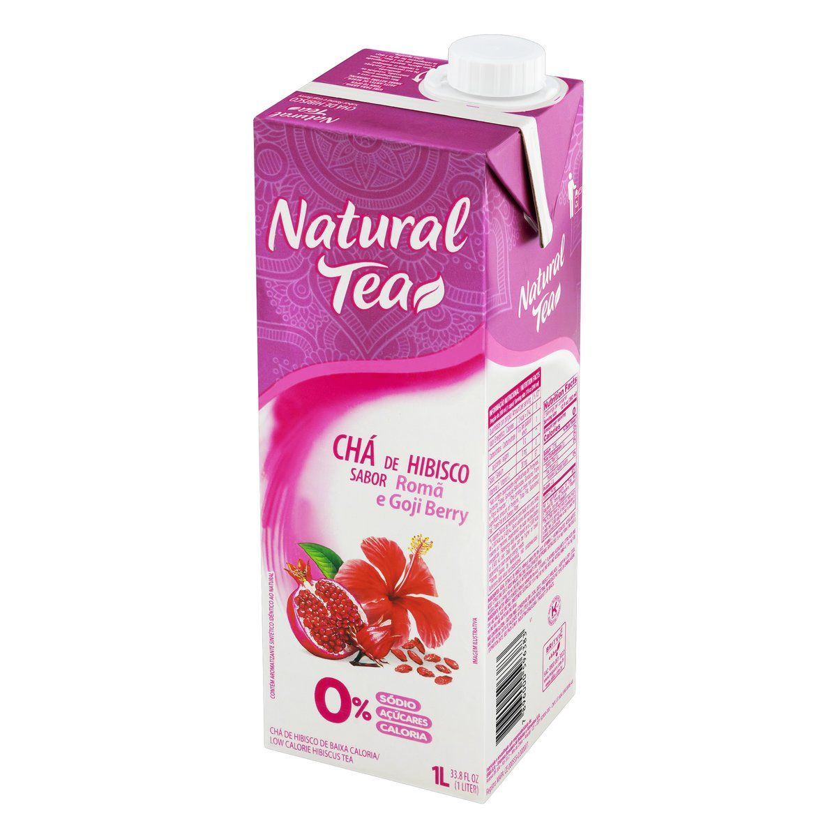 Chá Hibisco, Romã e Goji Berry Zero Açúcar Natural Tea Caixa 1l image number 2