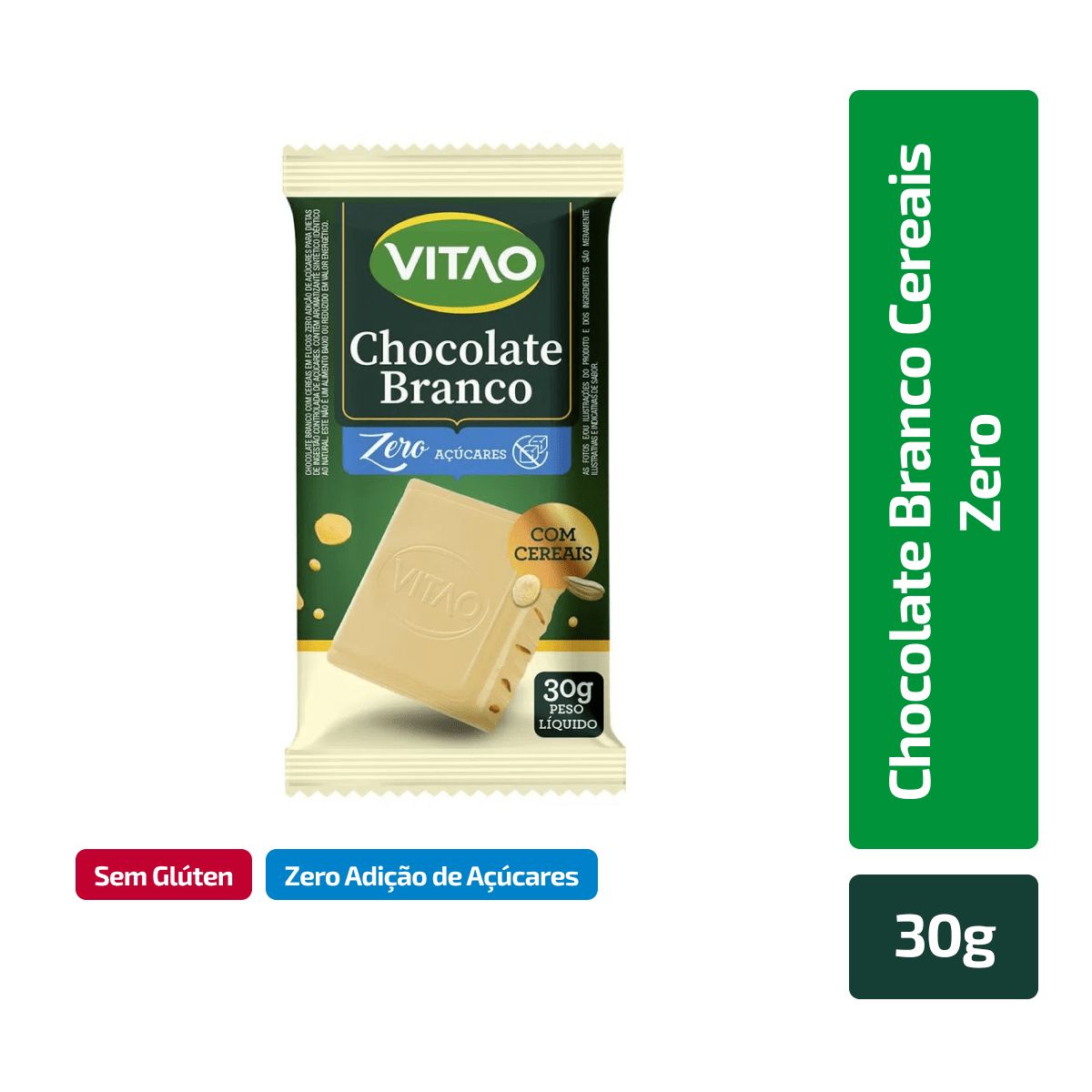 Chocolate Branco Vitao Cereais Zero Açúcar 30g