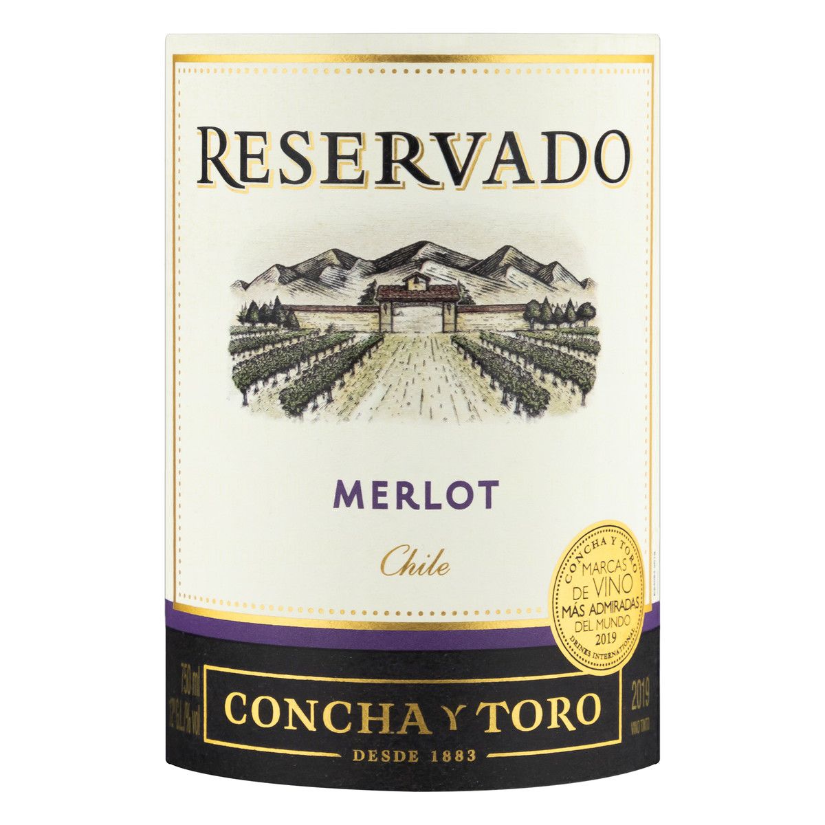 Vinho Chileno Tinto Meio Seco Reservado Merlot Valle Central Garrafa 750ml image number 1