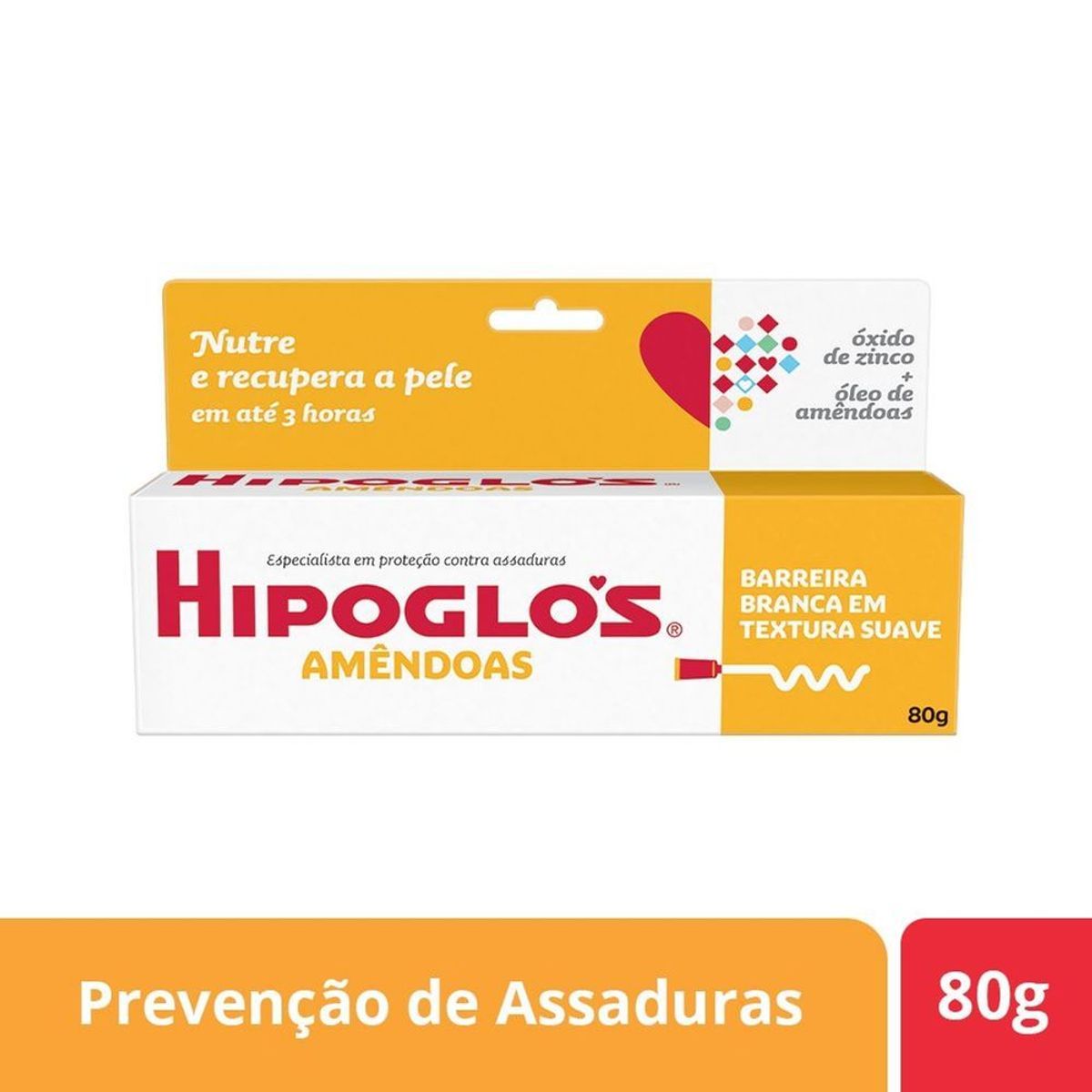 Creme Preventivo de assaduras Hipoglos Amêndoas 80g image number 1