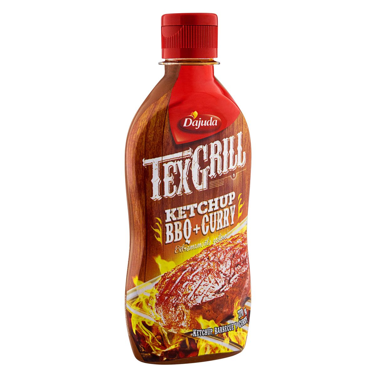 Ketchup com Barbecue e Curry Dajuda Texgrill Squeeze 270g image number 3