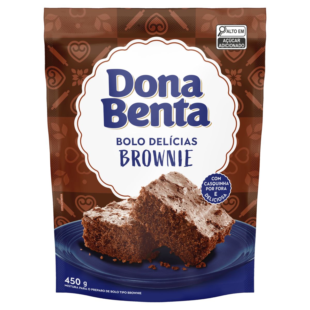 Mistura para Bolo Dona Benta Brownie Sachê 450g image number 0