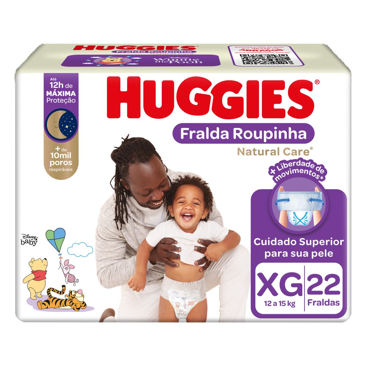 Fralda Descartável Infantil Roupinha Huggies Natural Care XG 22 Unidades