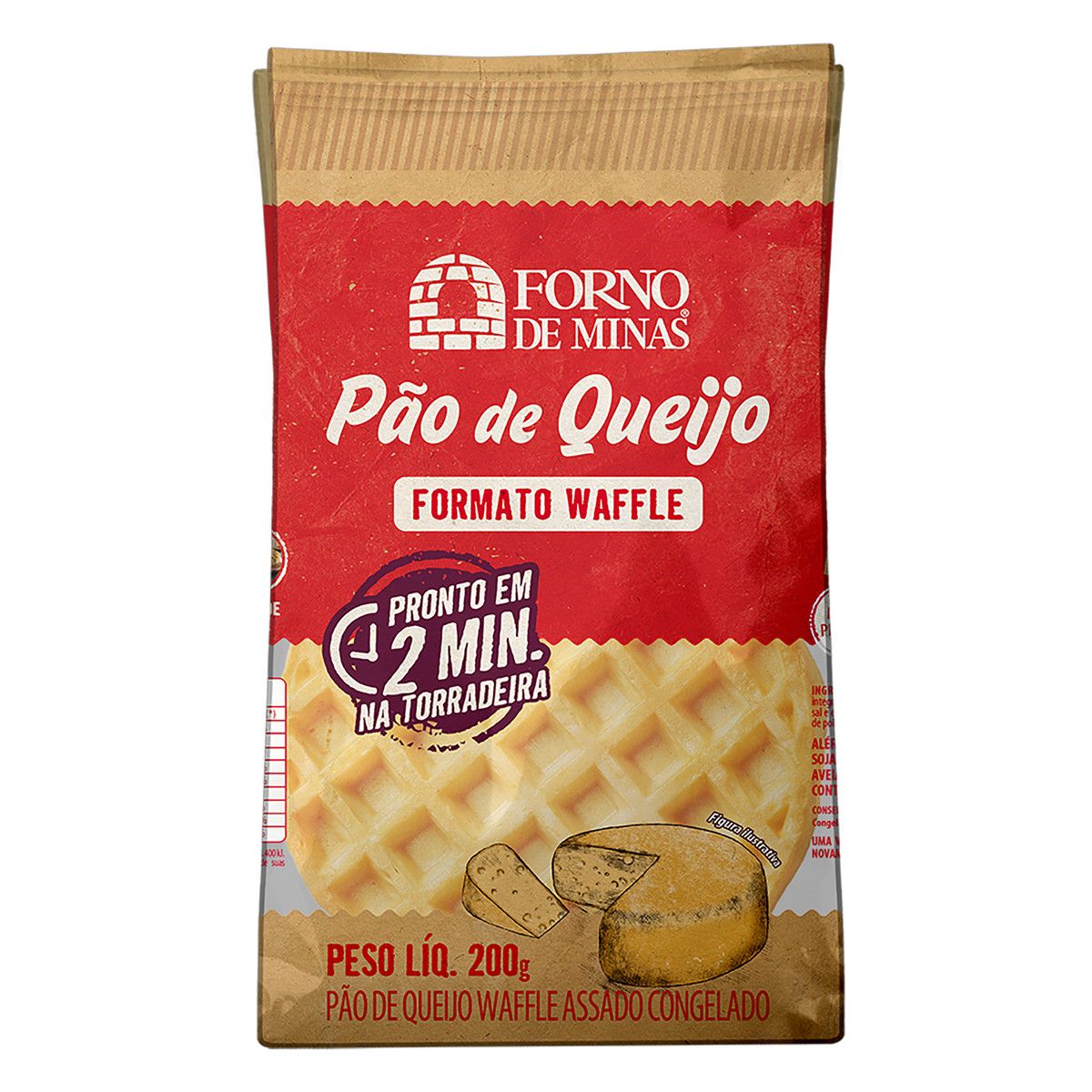 Pão de Queijo Congelado Waffle Forno de Minas Pacote 200g image number 0