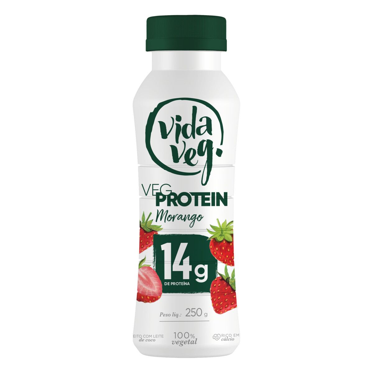 Iogurte Morango Vida Veg Protein Frasco 250g