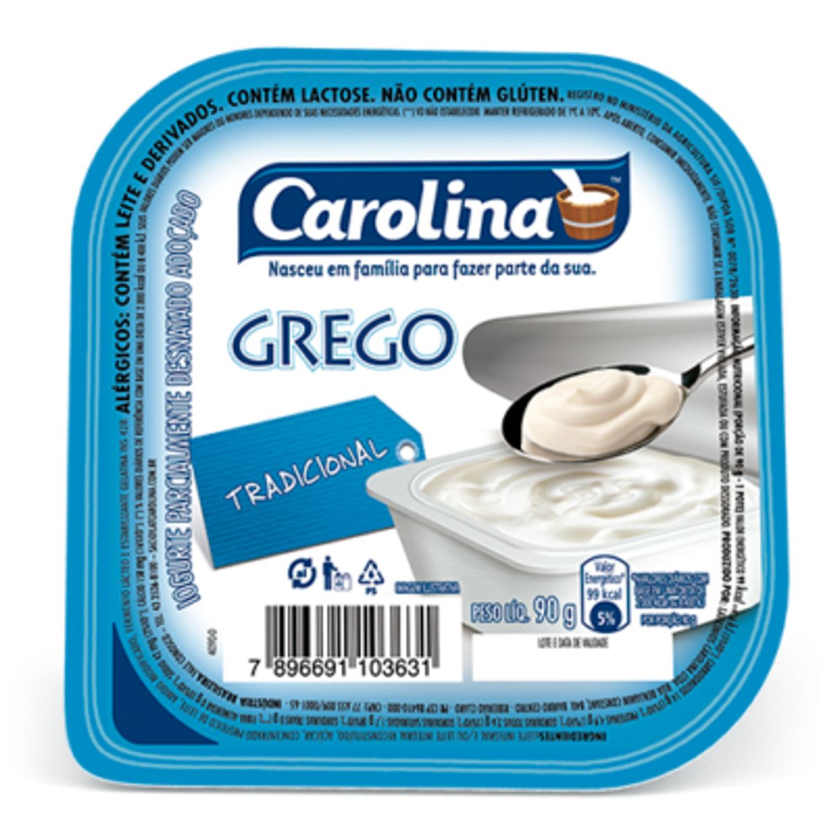 Iogurte Carolina Grego Tradicional 90g