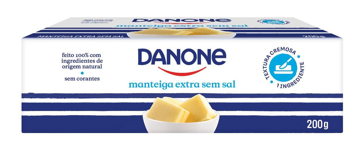 Manteiga Danone Extra sem Sal 200g image number 1