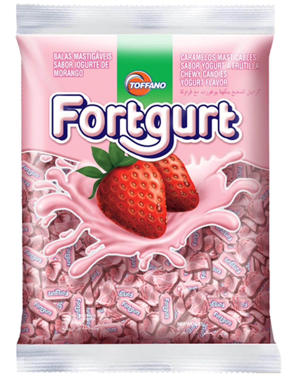 Bala Fortgurt Sabor Iogurte de Morango Pacote 50g