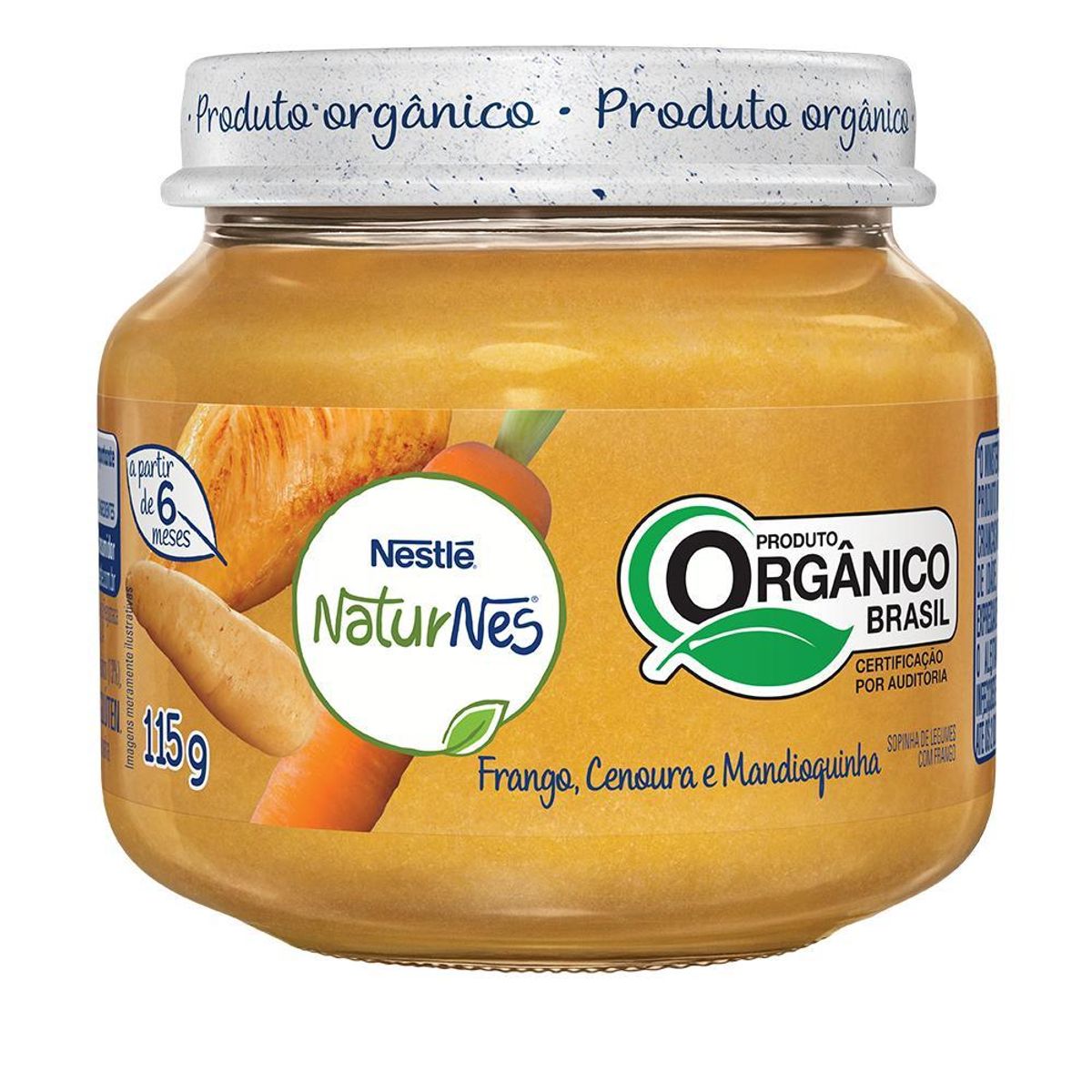 Papinha Orgânica Nestlé Naturnes Frango, Cenoura e Mandioquinha 115g