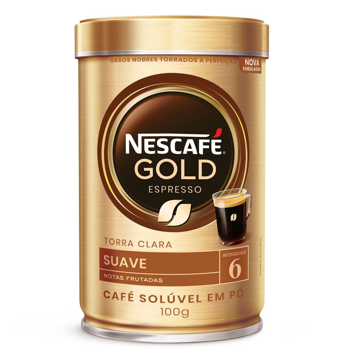 Café Solúvel Nescafé Gold Espresso Suave Lata 100g