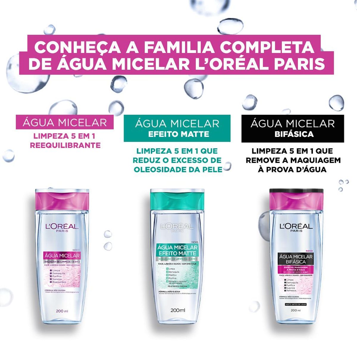 Água Micelar Efeito Matte L'Oréal Paris Solução de Limpeza Facial, 100ml image number 6