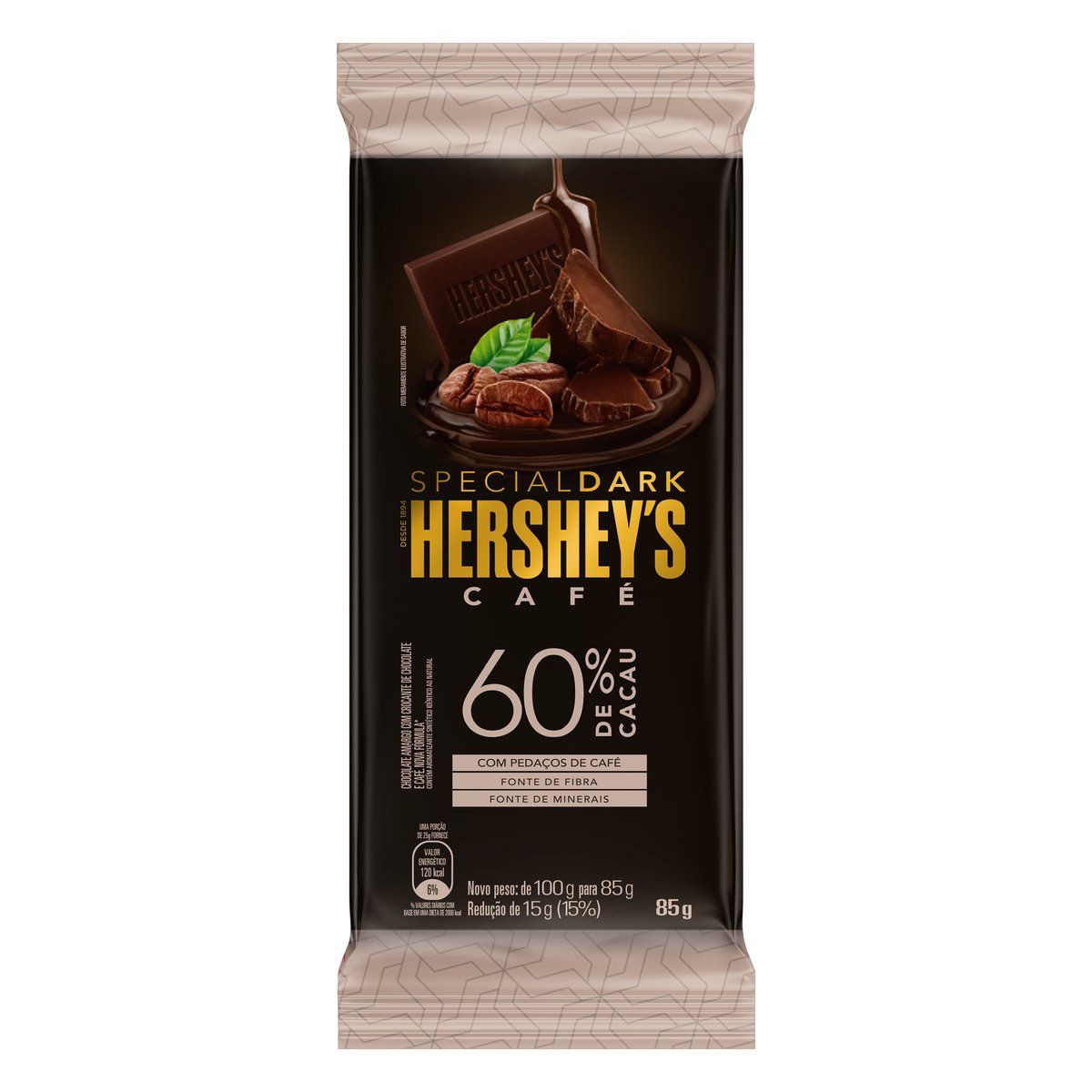 Chocolate Hershey's Café Amargo 60% Cacau 85g