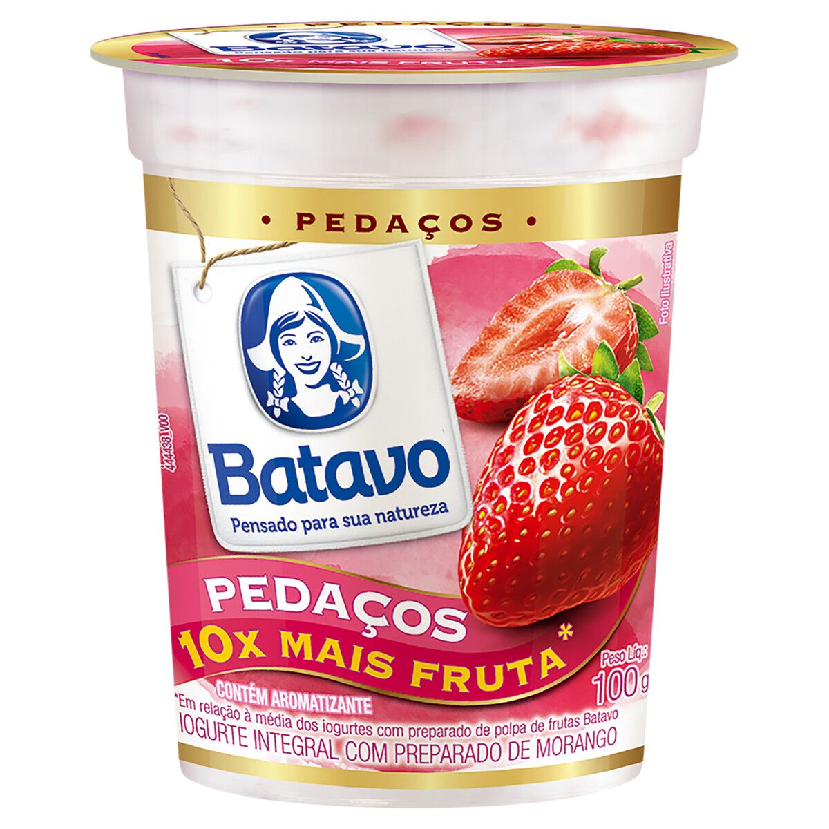 Iogurte Batavo Integral Morango Pedaços Copo 100g image number 0