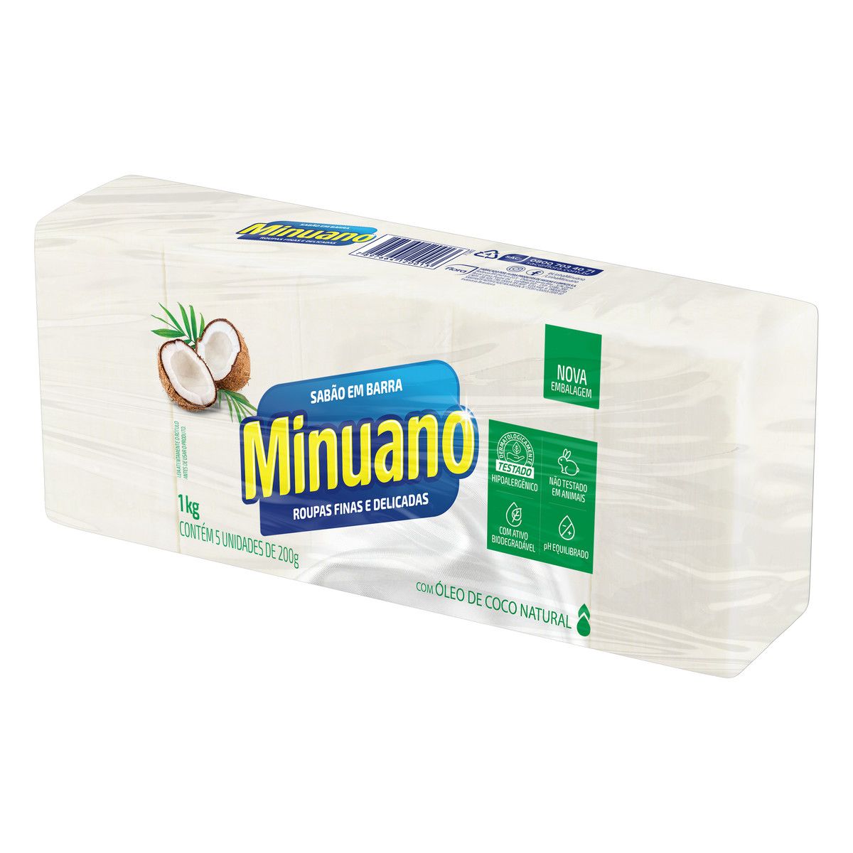 Sabão Barra Coco Minuano Pacote 1kg 5 Unidades image number 3