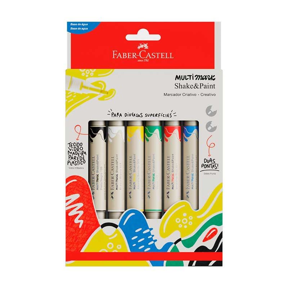 Marcador Faber Castel Multimark Shake & Paint 6 Cores