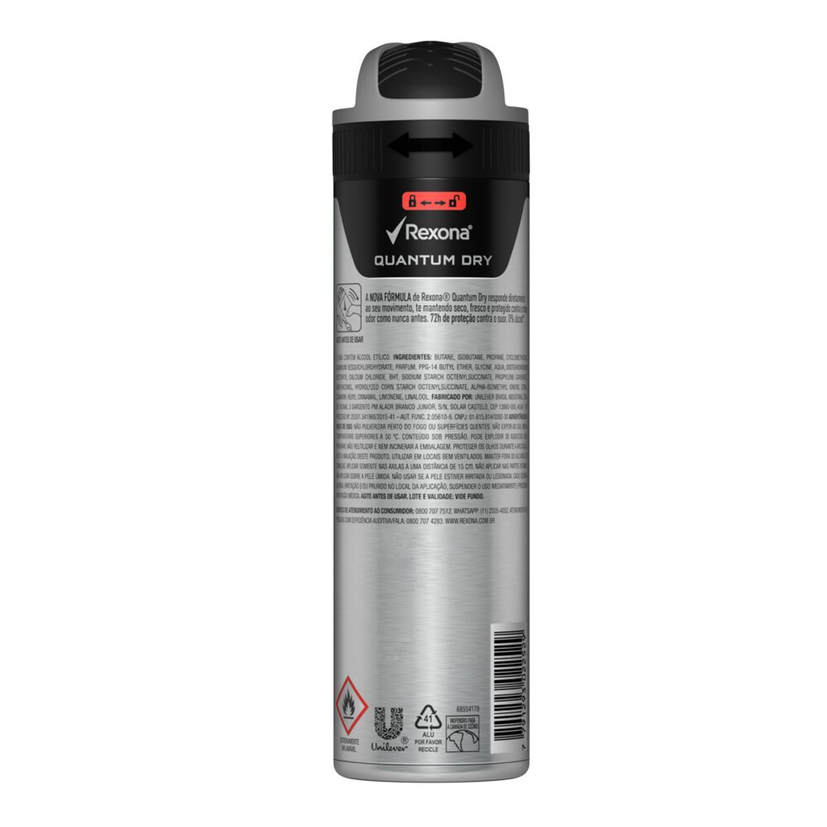 Desodorante Antitranspirante Aerosol Masculino Rexona Quantum Dry 72 horas 150ml image number 2