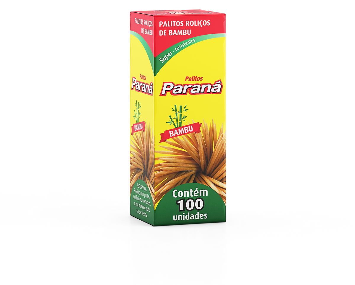 Palito de Dente Paraná de Bambu com 100 Unidades