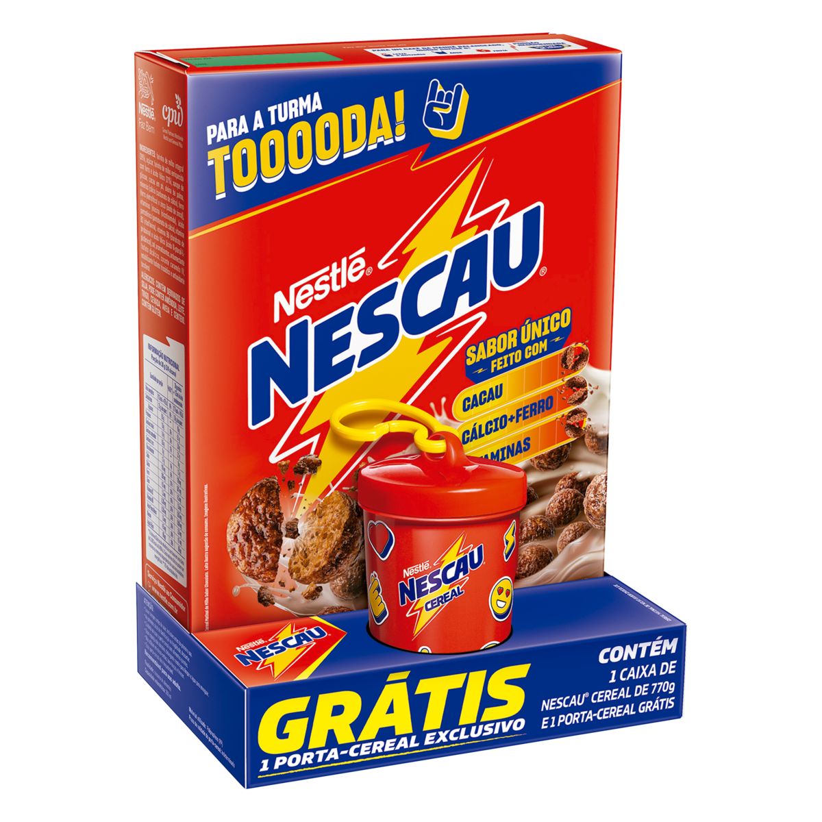 Cereal Matinal Nescau Chocolate 770g Grátis Porta-Cereal Exclusivo