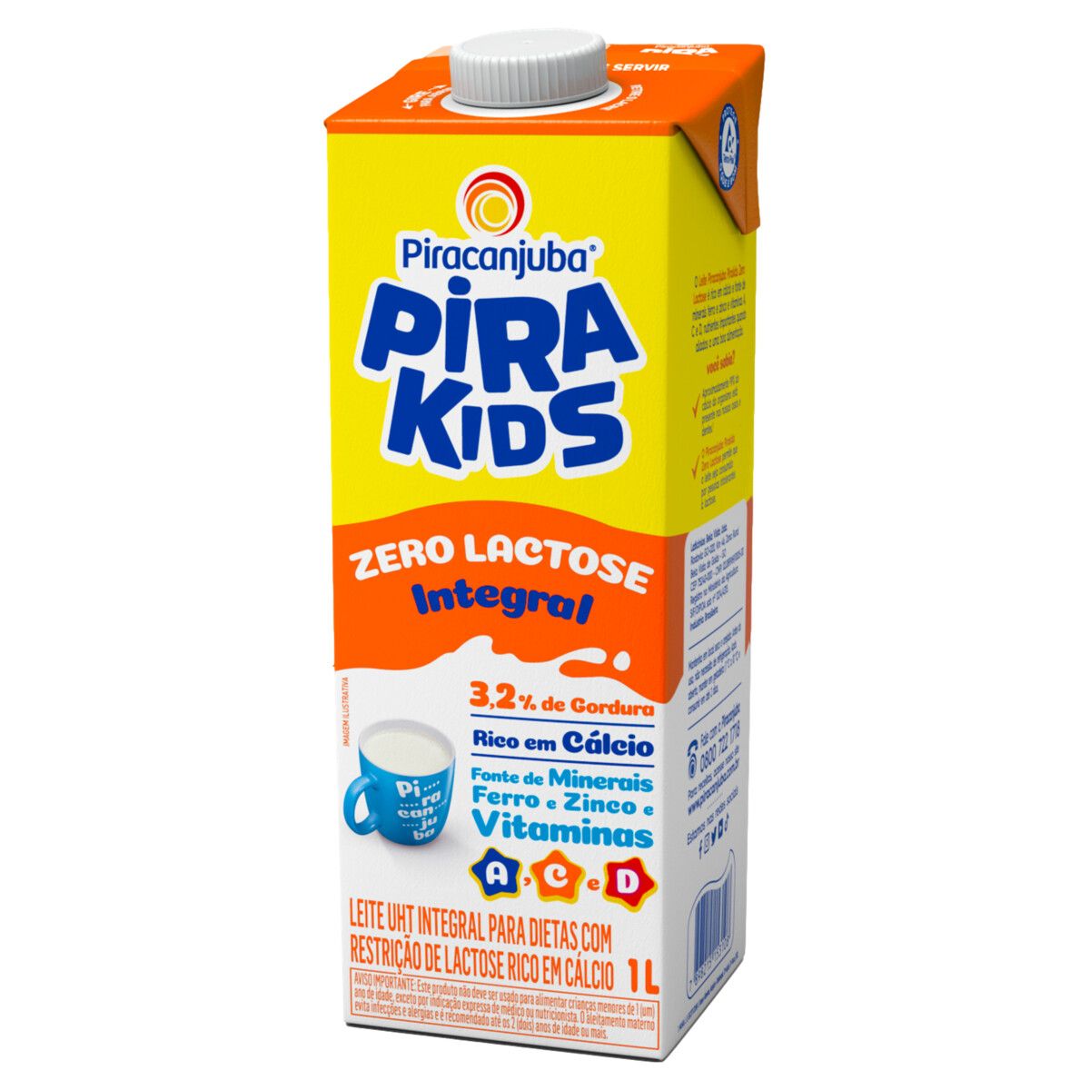 Leite Pirakids UHT Integral Zero Lactose 1l image number 4