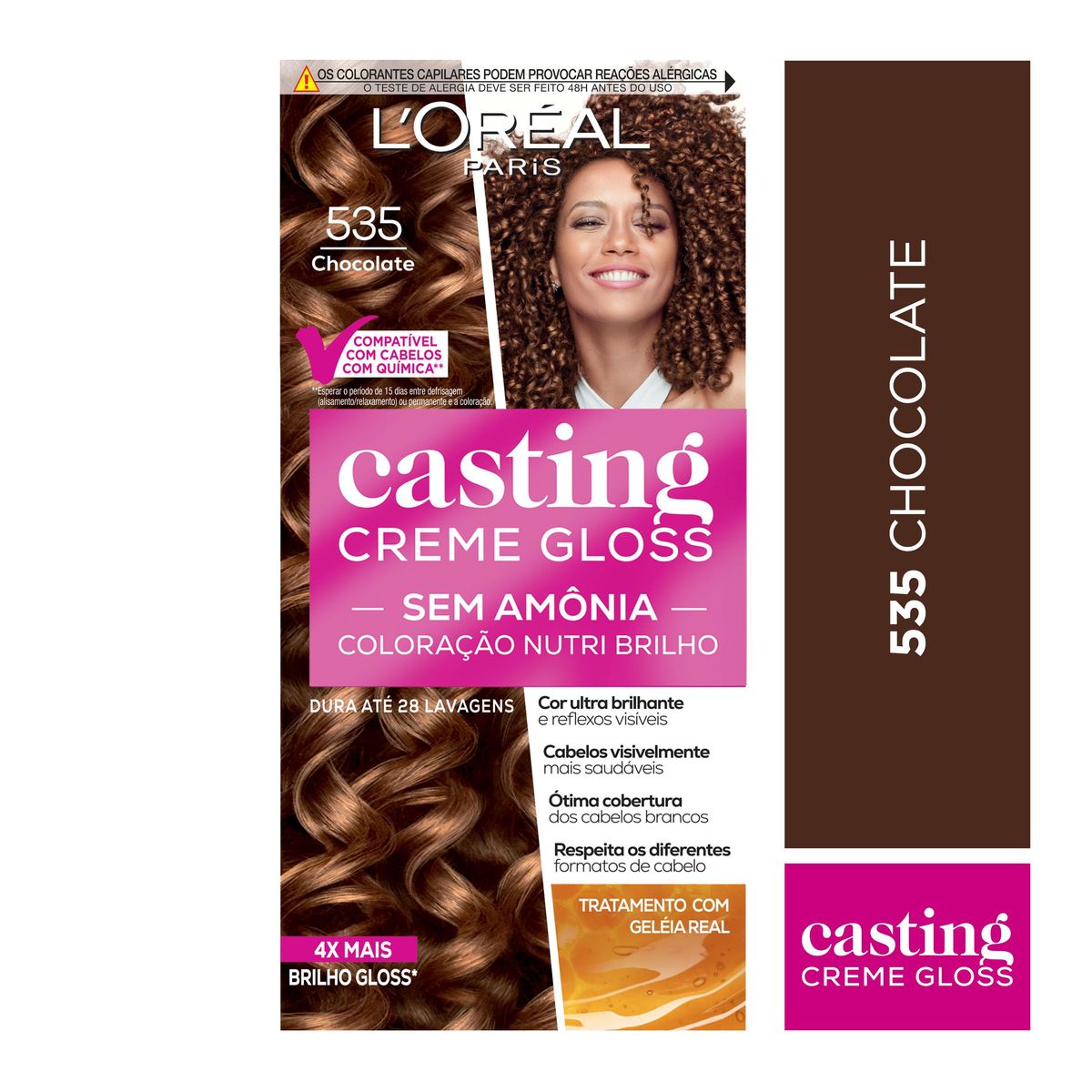 Tintura Semi-Permanente Casting Creme Gloss De L’oréal Paris 535 Chocolate image number 1