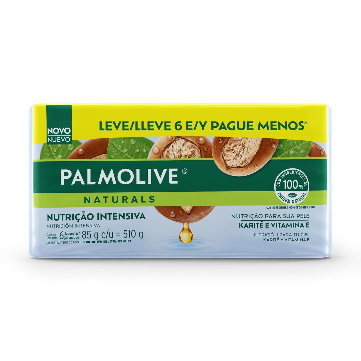 Sabonete Barra Palmolive Karité e Vitamina E 510g 6 Unidades 85g image number 0